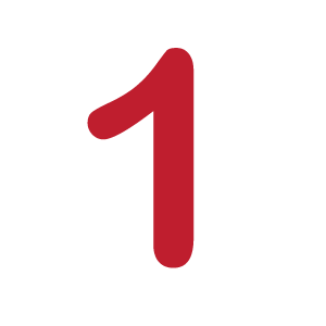 A red numeral 1