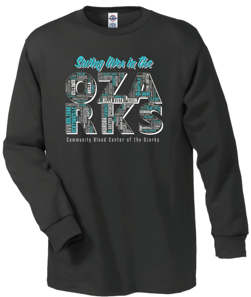 CBCO's new "Saving Lives in the Ozarks" T-shirt, available for donors who give during the Drive to Save Lives.
