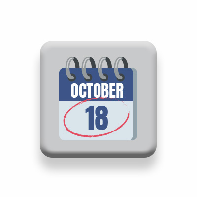 A calendar displaying October 18