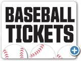 A button with the words "Baseball Tickets" and baseballs.