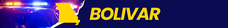 A stock photo of a police car is shown with an outline of Missouri and the word Bolivar