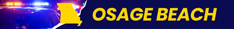 A stock photo of a police car is shown with an outline of Missouri and the word Osage Beach
