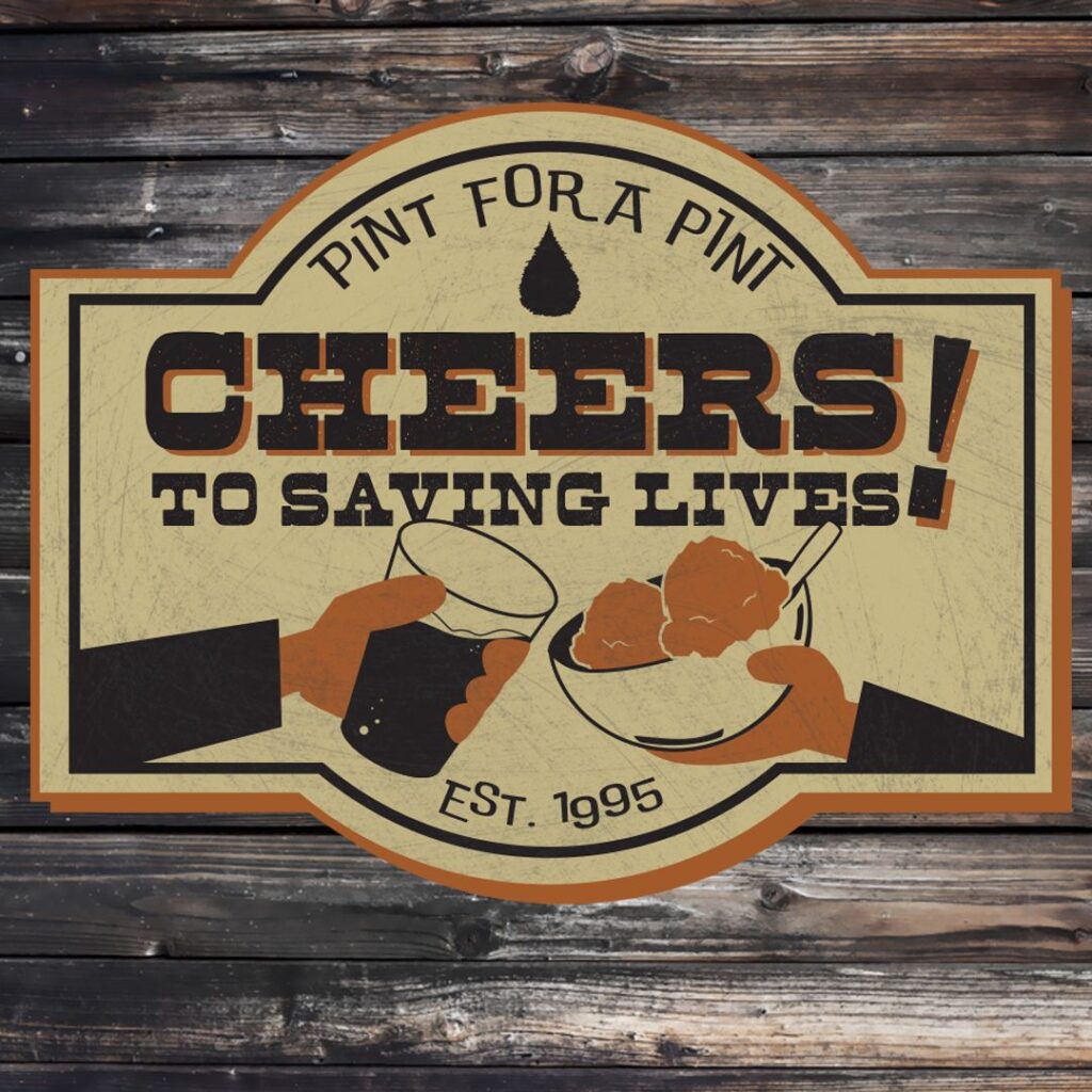 A promotional graphic highlighting the Pint for a Pint promotion available at CBCO donor centers this July.