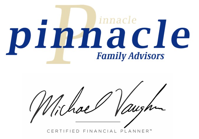 A logo for Movie Mania blood drive sponsor Michael Vaughn of Pinnacle Family Advisors.