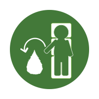 A graphic representation of a person giving blood.
