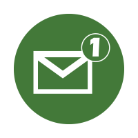 A graphic representation of an email notification.