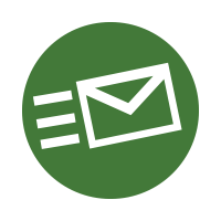 A graphic representation of an email being sent.